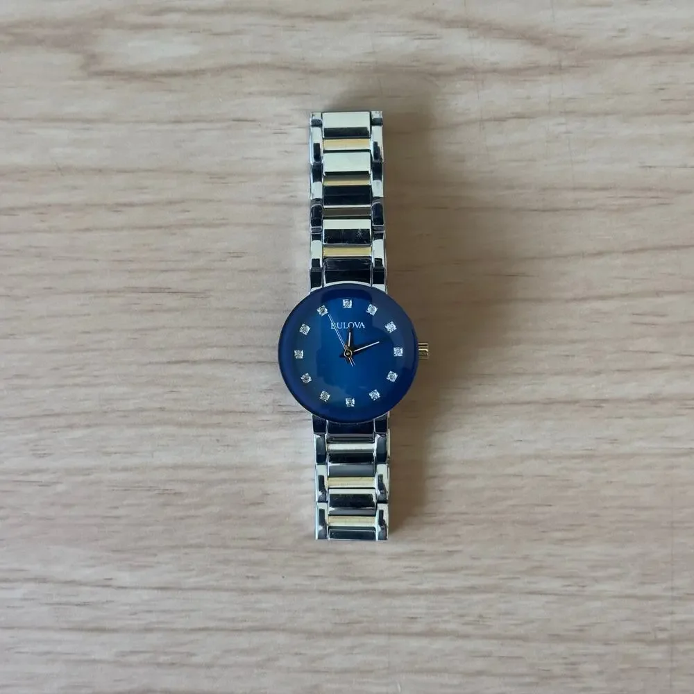 Bulova Futuro 98P157 Diamond Blue MOP Watch 26mm